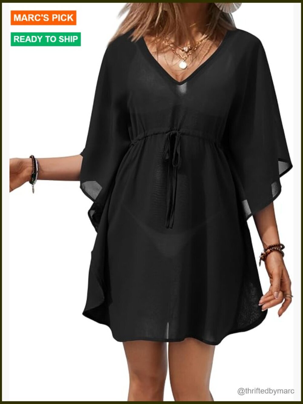 Sheer Chiffon Floral Swimsuit Cover Up with Ruffle Hem